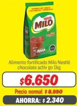 Mayorista 10 Alimento fortificado milo nestlé chocolate activ go oferta