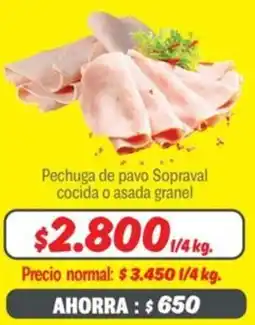 Mayorista 10 Pechuga de pavo sopraval cocida o asada granel oferta