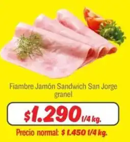 Mayorista 10 Fiambre jamón sandwich san jorge granel oferta