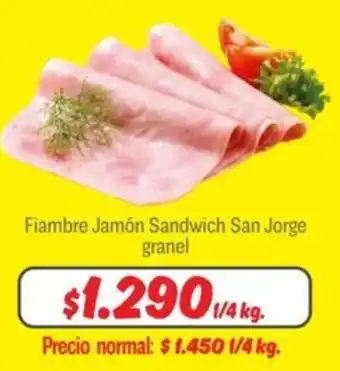 Mayorista 10 Fiambre jamón sandwich san jorge granel oferta