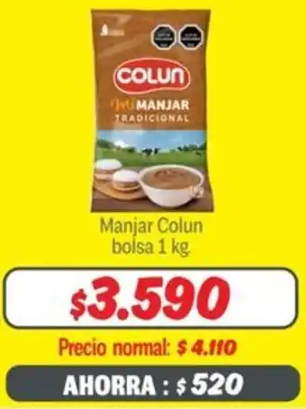 Mayorista 10 Colun manjar bolsa oferta