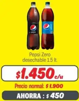 Mayorista 10 Pepsi zero desechable oferta