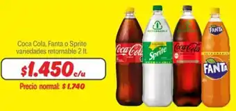 Mayorista 10 Coca cola, fanta o sprite variedades retornable oferta