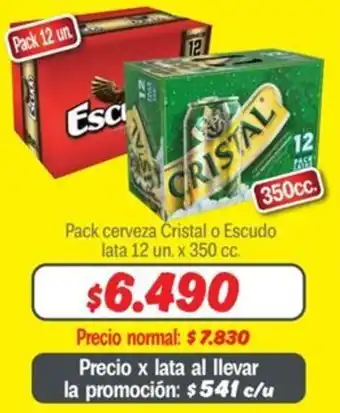 Mayorista 10 Pack cerveza Cristal o Escudo oferta