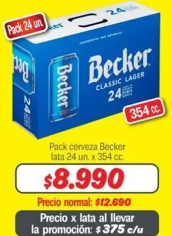 Mayorista 10 Becker pack cerveza oferta