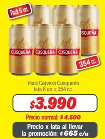 Mayorista 10 Cusqueña pack cerveza oferta