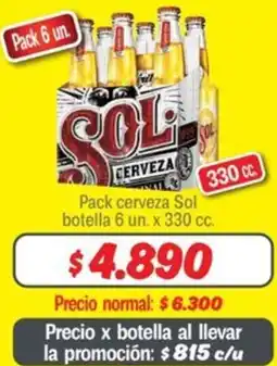 Mayorista 10 Sol pack cerveza oferta