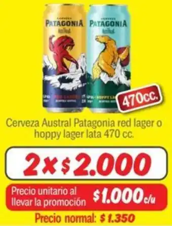 Mayorista 10 Austral patagonia cerveza red lager o hoppy lager oferta