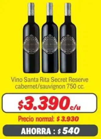 Mayorista 10 Vino santa rita secret reserve oferta