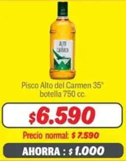 Mayorista 10 Pisco alto del carmen 35° botella oferta