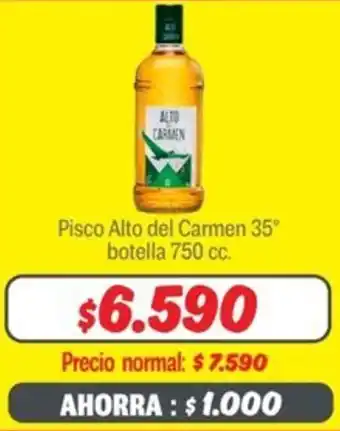 Mayorista 10 Pisco alto del carmen 35° botella oferta