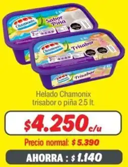 Mayorista 10 Chamonix helado trisabor o piña oferta