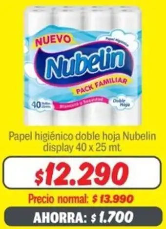 Mayorista 10 Nubelin papel higiénico doble hoja display oferta