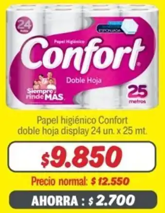 Mayorista 10 Confort papel higiénico doble hoja oferta