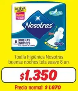 Mayorista 10 Nosotras toalla higiénica buenas noches tela suave oferta