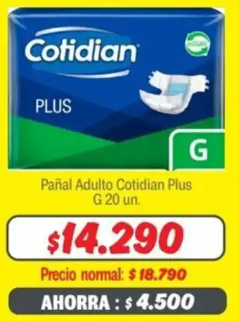 Mayorista 10 cotidian plus pañal adulto g oferta