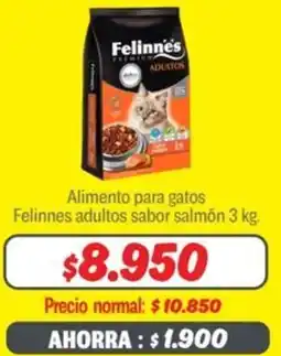 Mayorista 10 Alimento para gatos felinnes adultos sabor salmón 3 kg. oferta