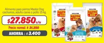 Mayorista 10 Master dog alimento para perros cachorros, adulto carne o pollo oferta