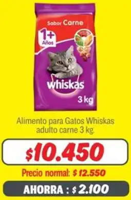 Mayorista 10 Gatos whiskas alimento para adulto carne oferta