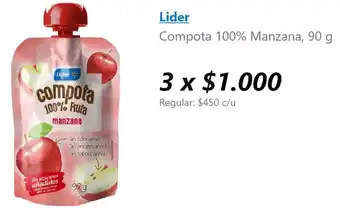 Lider Lider compota 100% manzana oferta