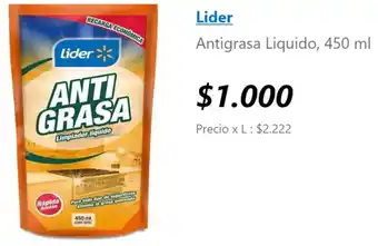 Lider Lider antigrasa liquido oferta