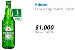 Lider Heineken cerveza lager botella oferta