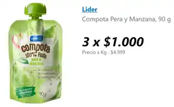 Lider Lider compota pera y manzana oferta