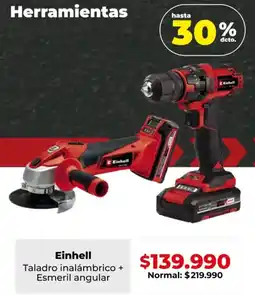 Easy Einhell taladro inalámbrico + esmeril angular oferta