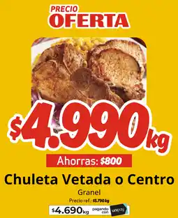 Unimarc Chuleta vetada o centro oferta