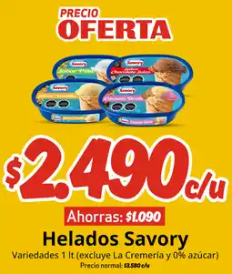 Unimarc Helados Savory oferta