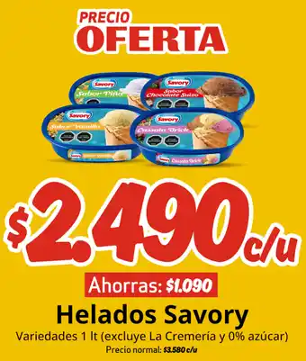 Unimarc Helados Savory oferta