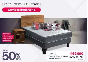 Abcdin Combo cama europea atlantis black oferta