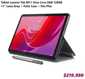 Abcdin Lenovo tablet tab M11 octa-core 8gb 128gb 11" oferta