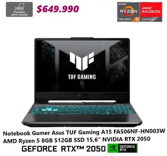 Abcdin Asus notebook gamer TUF gaming A15 oferta