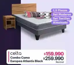 Abcdin Celta combo cama europea atlantis black oferta