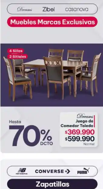 Abcdin Dreams juego de comedor toledo oferta