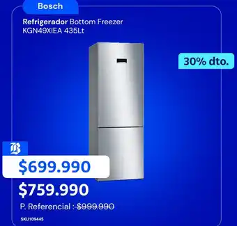 Duty Free (Travel Club) Bosch refrigerador bottom freezer oferta