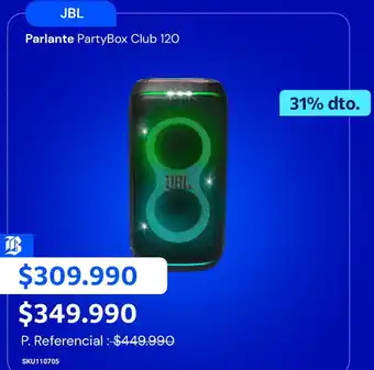 Duty Free (Travel Club) Jbl parlante partybox club 120 oferta