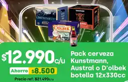 Jumbo Pack cerveza kunstmann, austral o d'olbek oferta