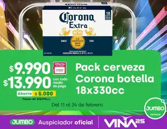 Jumbo Pack cerveza corona botella oferta