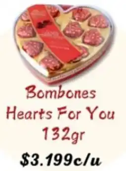 Supermercados Romanini Bombones hearts for you oferta