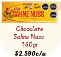 Supermercados Romanini Chocolate sahne nuss oferta