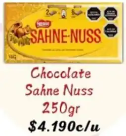 Supermercados Romanini Chocolate sahne nuss oferta