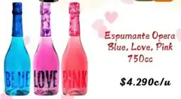 Supermercados Romanini Espumante opera blue, love, pink oferta