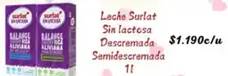 Supermercados Romanini Leche surlat sin lactosa descremada semidescremada oferta