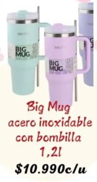 Supermercados Romanini Big Mug acero inoxidable con bombilla oferta