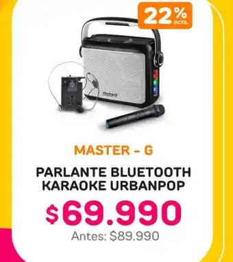 Casa Royal Master-G Parlante Bluetooth Karaoke Urbanpop oferta