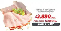 Mayorista 10 Pechuga de pavo sopraval cocida o asada granel oferta