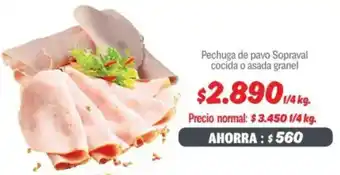 Mayorista 10 Pechuga de pavo sopraval cocida o asada granel oferta