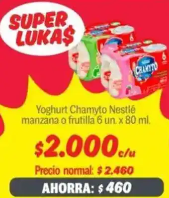 Mayorista 10 Chamyto nestlé yoghurt manzana o frutilla oferta